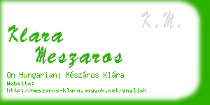 klara meszaros business card