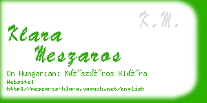 klara meszaros business card